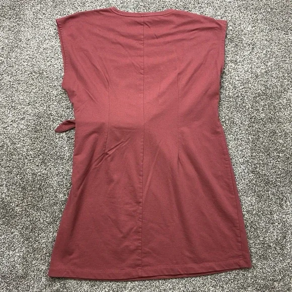 Nine West Dress Women 2xl Tunic Shirt Tie Minimalist Ruffle Sleeveless Classic - Picture 3 of 8